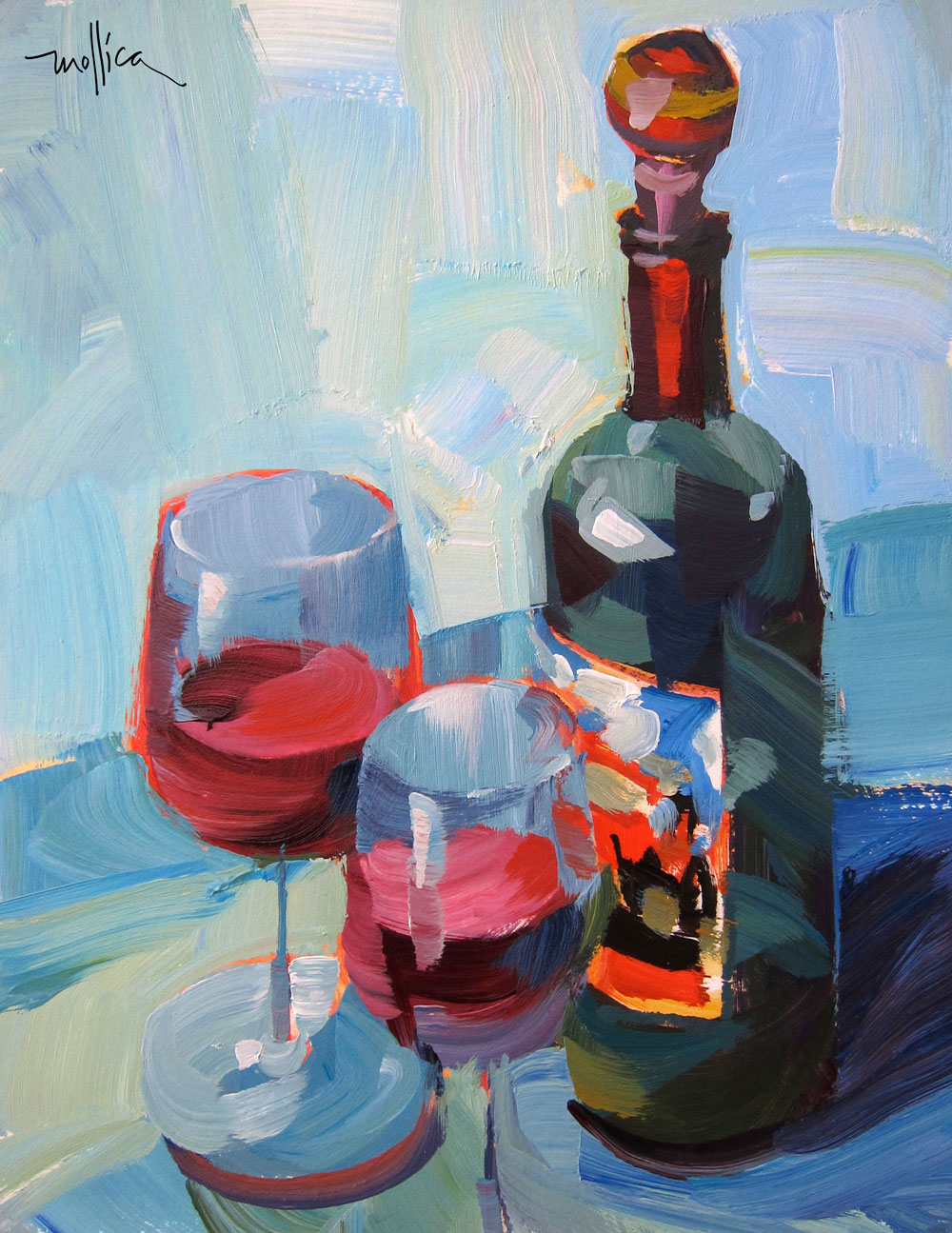 Acrylic Paint Storage Tip Strathmore Artist Papers   Wine Bottle Finished Painting 